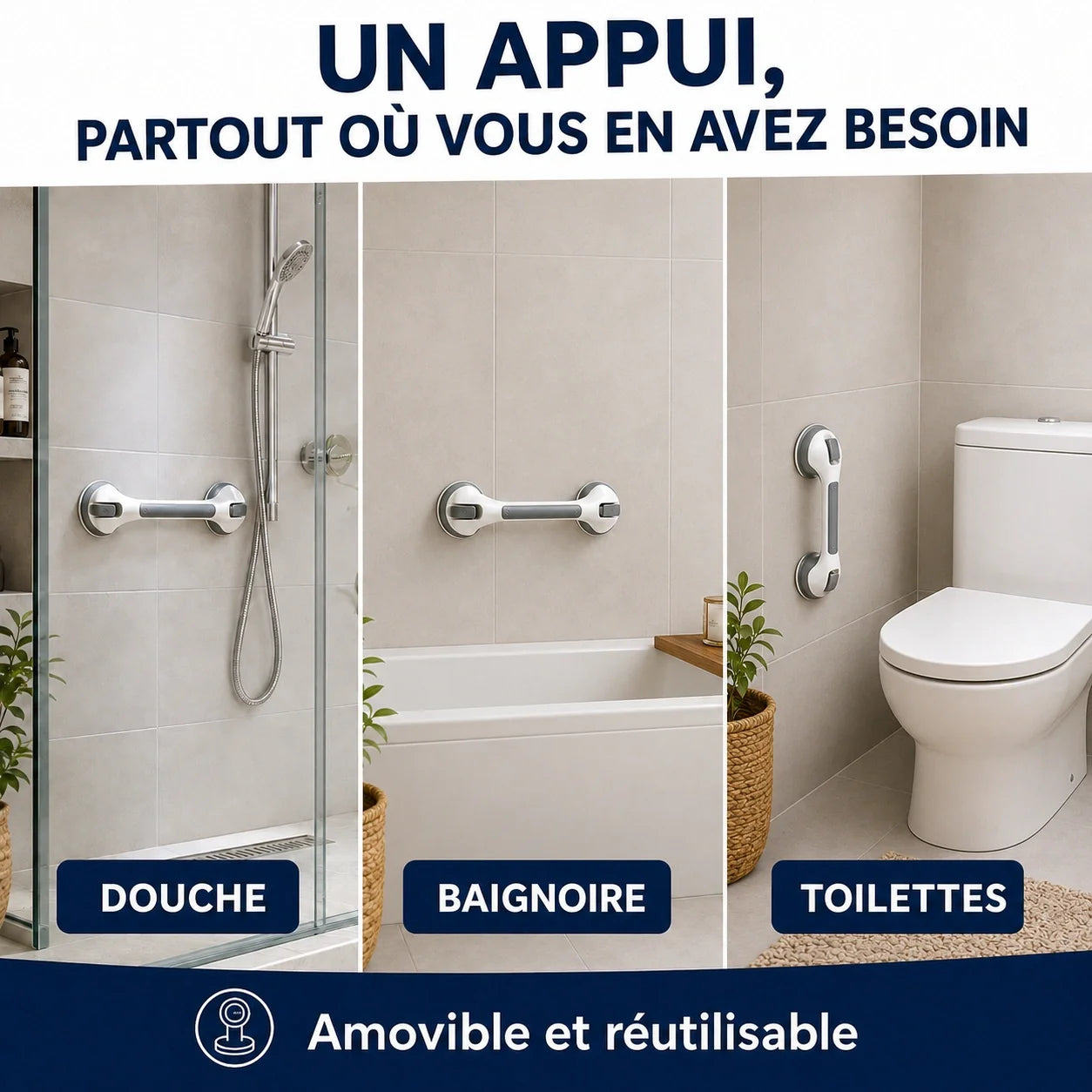 Poignée de sécurité à ventouses